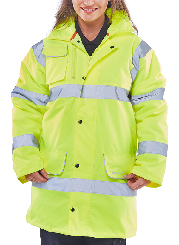 [CTJFLSYS] Beeswift Hi-Vis Fleece Lined Traffic Jacket (S, Saturn Yellow)