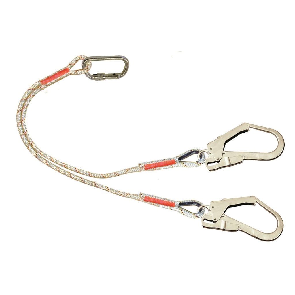 [FA/3M/AL432/1] 3M™ Protecta® Y Shaped Rope Restraint Lanyard (1.3m) + Carabiner/2 x Scaffold Hooks- AL432/1