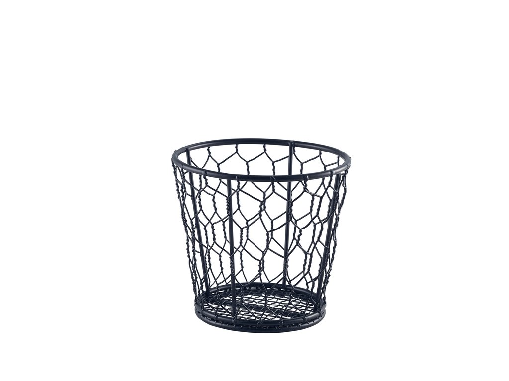 [BC-NWB12BK] Black Wire Basket 12cm Dia (Pack of 6)