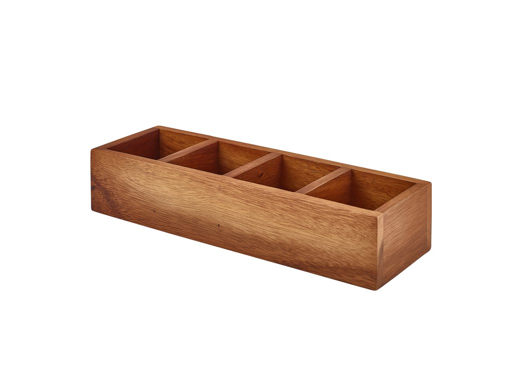 [BC-NWTB-4] GenWare Acacia Wood Tea Box 30 x 10 x 6cm