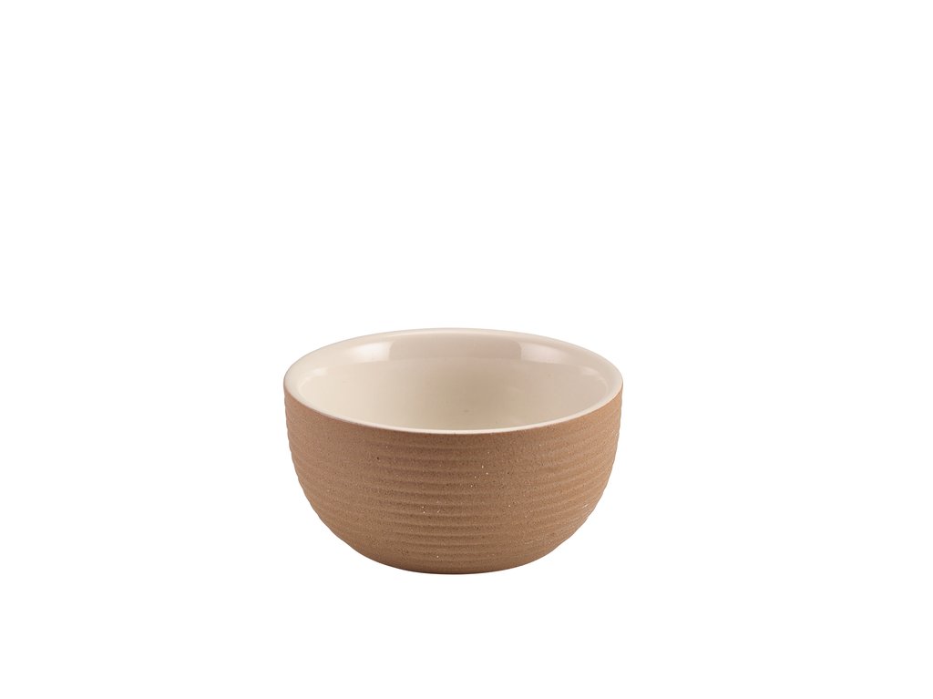 [BC-NBW-KWR11] GenWare Kava White Stoneware Ribbed Round Bowl 11.5cm (Pack of 6)