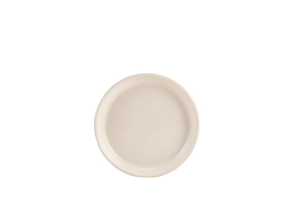 [BC-NPR-KWR18] GenWare Kava White Stoneware Ribbed Plate 18cm (Pack of 6)