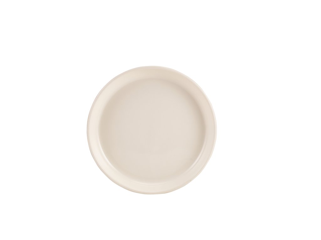 [BC-NPR-KWR20] GenWare Kava White Stoneware Ribbed Plate 20cm (Pack of 6)