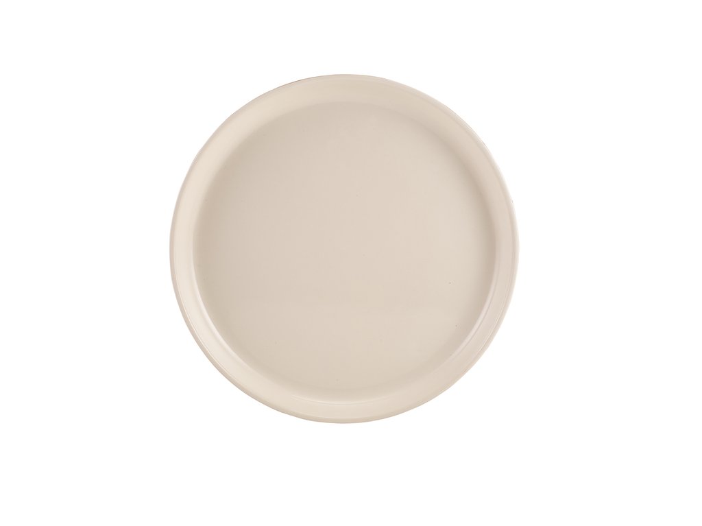 [BC-NPR-KWR25] GenWare Kava White Stoneware Ribbed Plate 25cm (Pack of 6)