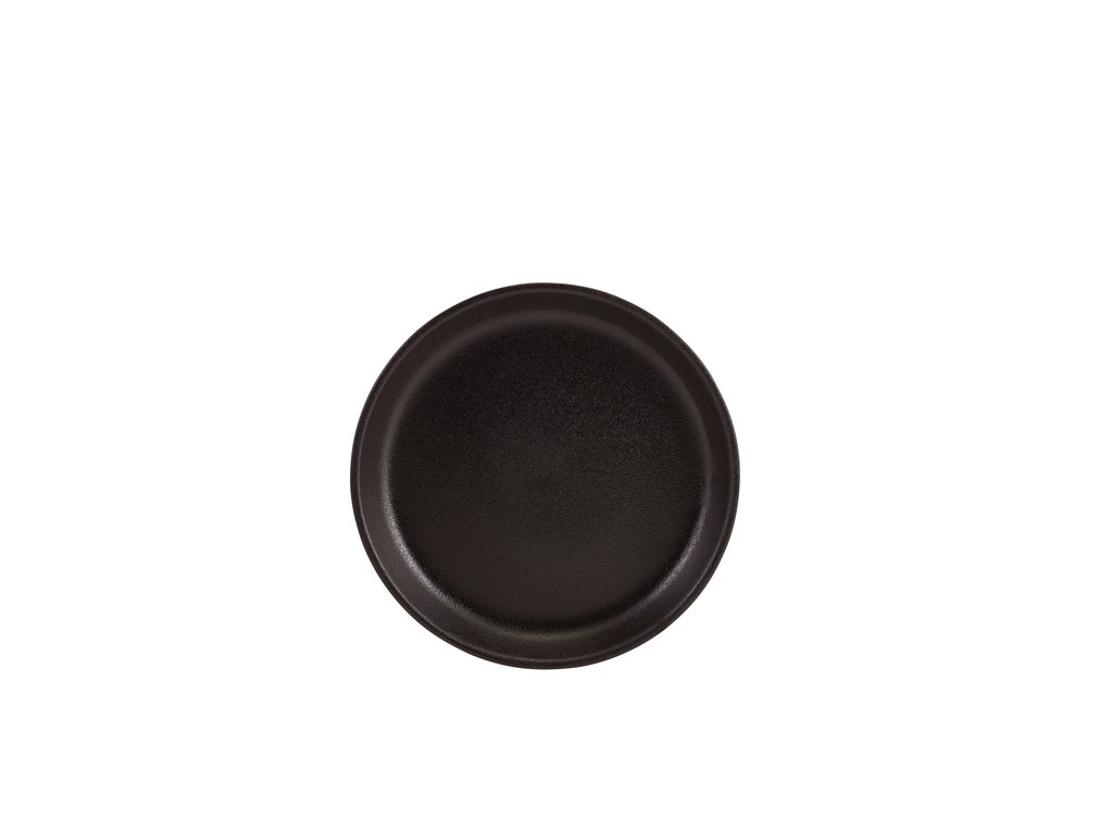 [BC-NPR-KBKR18] GenWare Kava Black Stoneware Ribbed Plate 18cm (Pack of 6)
