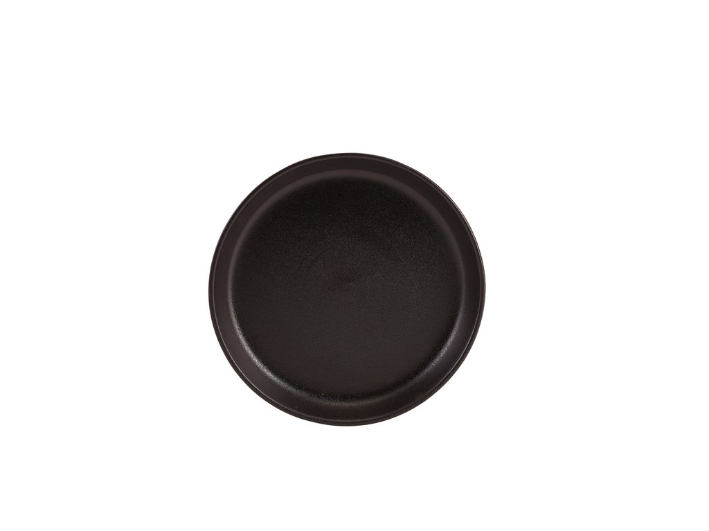 [BC-NPR-KBKR20] GenWare Kava Black Stoneware Ribbed Plate 20cm (Pack of 6)