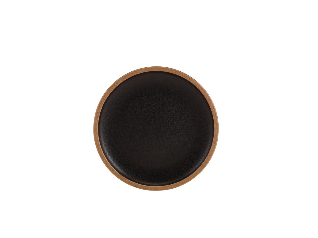 [BC-NCP-KBK20] GenWare Kava Black Stoneware Coupe Plate 20cm (Pack of 6)
