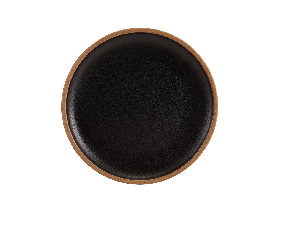[BC-NCP-KBK26] GenWare Kava Black Stoneware Coupe Plate 26cm (Pack of 6)