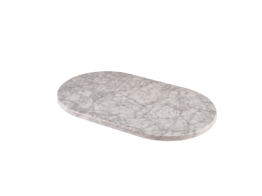 [BC-NMBL-3823W] GenWare White Marble Oval Platter 38x23cm