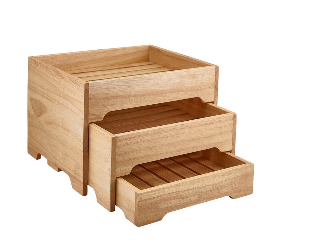 [BC-NRSR-WDS12H] GenWare FSC 100% Hevea Wood 3 Tier Display Stand GN 1/2