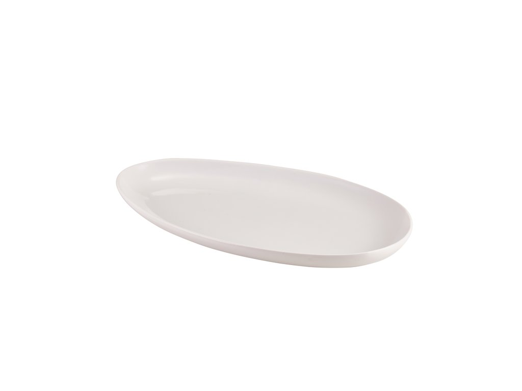 [BC-N114726] Genware Porcelain Organic Oval Plate 26cm/ 10.25" (Pack of 6)