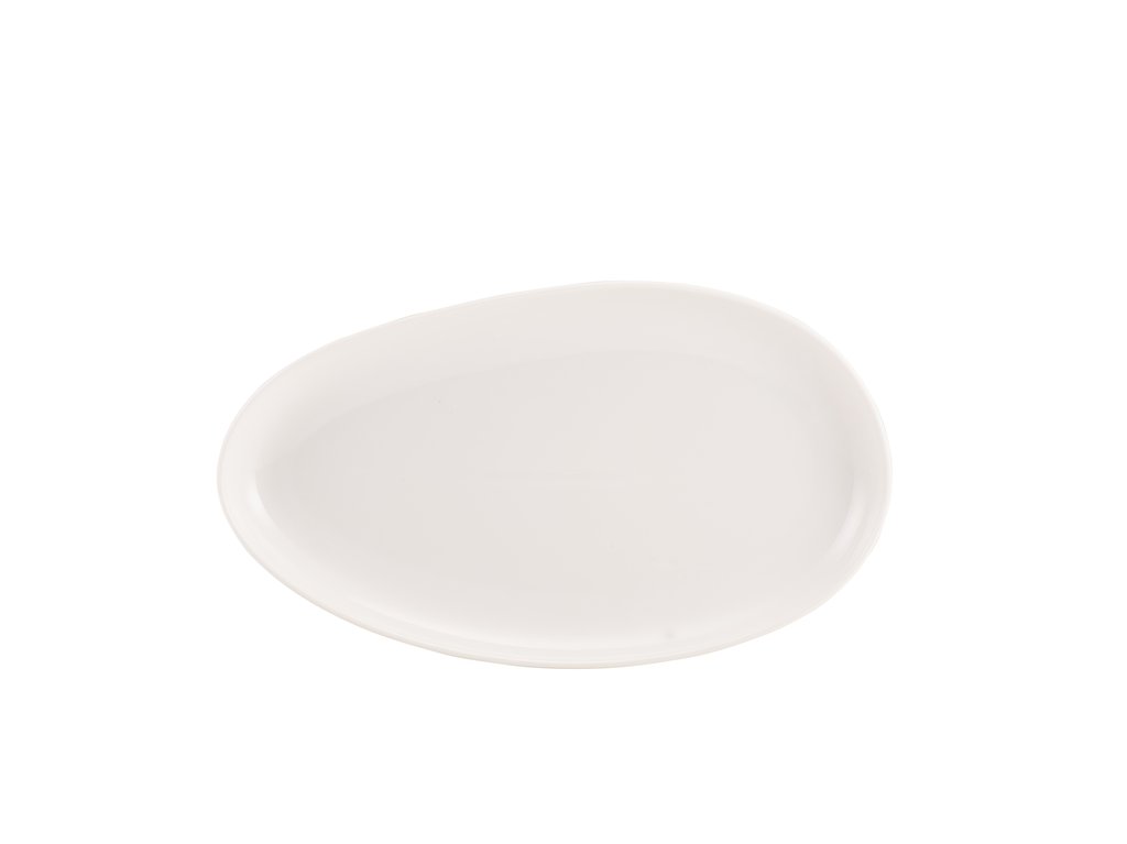 [BC-N114729] Genware Porcelain Organic Oval Plate 29.5cm/ 11.5" (Pack of 6)