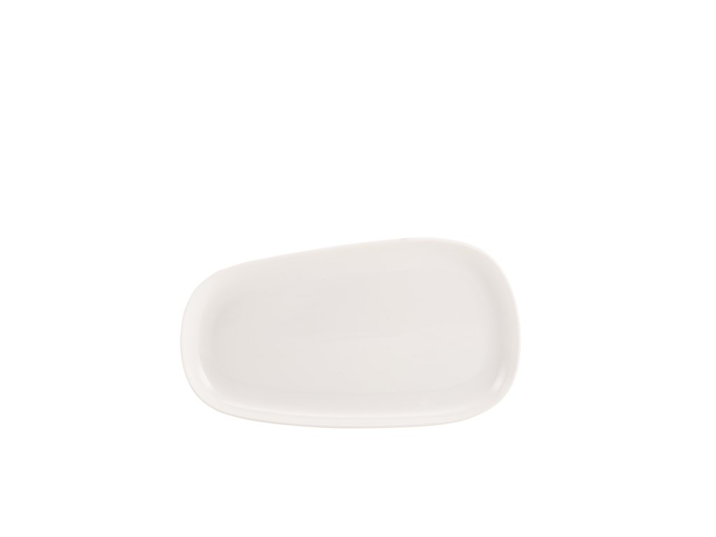 [BC-N184724] Genware Porcelain Organic Rectangular Plate 24cm/ 9.4" (Pack of 6)
