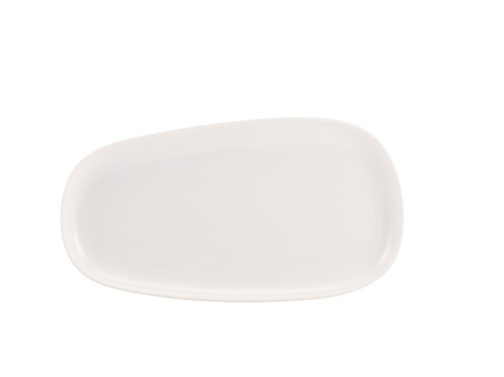 [BC-N184734] Genware Porcelain Organic Rectangular Plate 34cm/ 13" (Pack of 6)