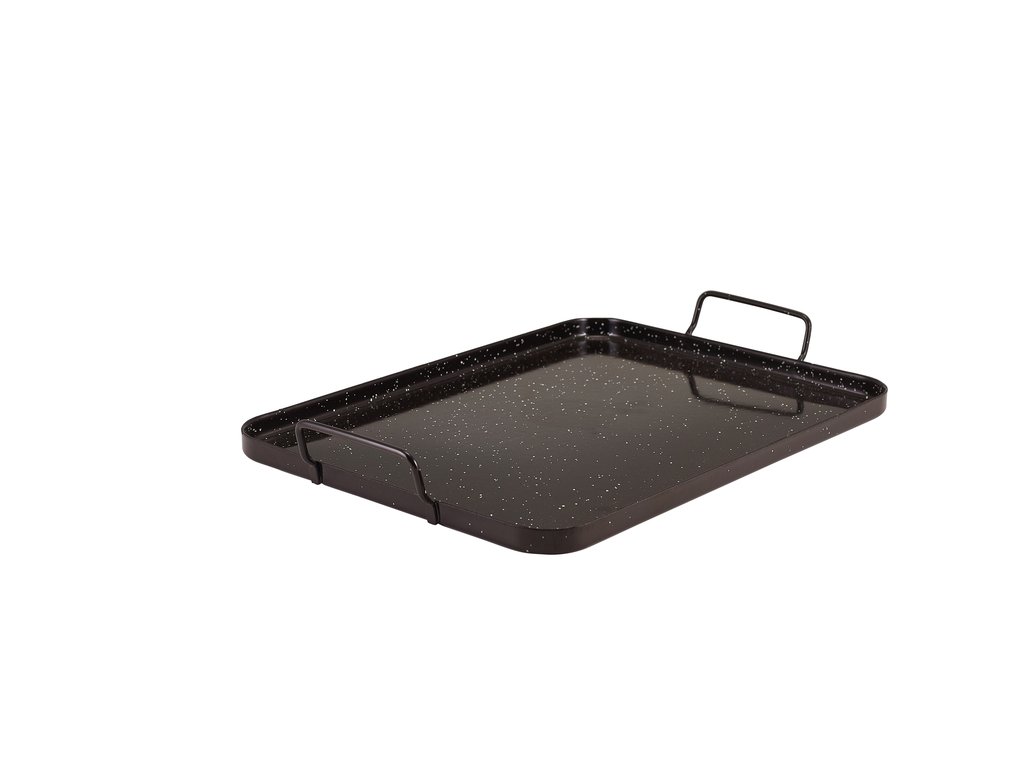 Black Enamel Tray 34 x 25cm (Pack of 6)