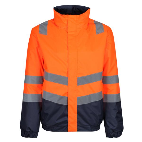 [TRA218 5LV 50] Regatta Professional Pro Hi Vis Bomber Jacket (S, Orange/Navy)