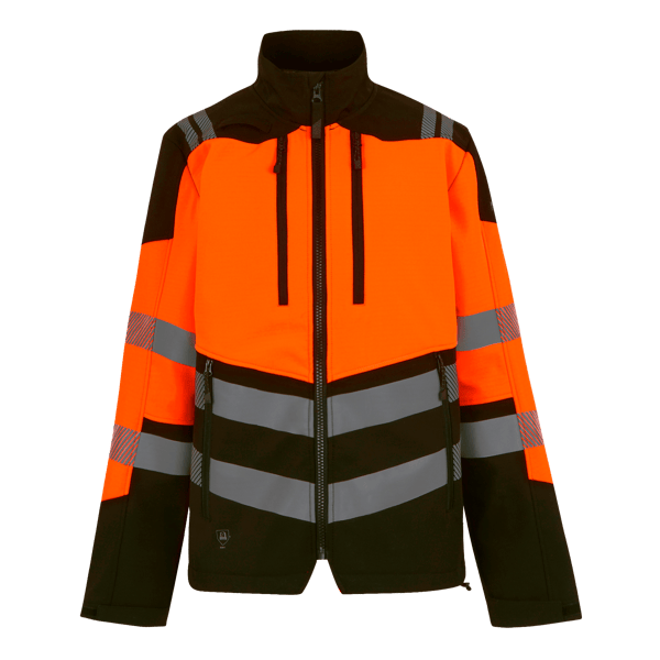 [TRA760 9SD 50] Regatta Men's Hi-Vis X PRO 3 Layer Softshell Jacket - Class 2 (S, Black/Orange)