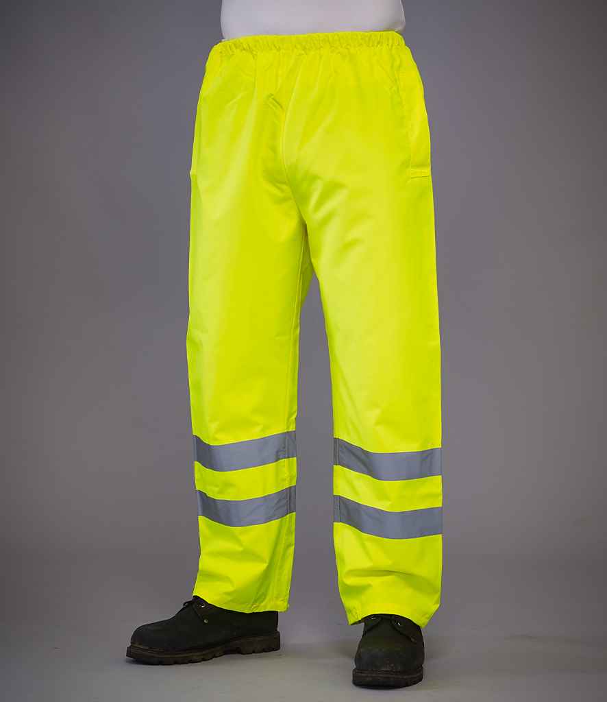 [YK210 BLK S] Yoko Hi-Vis Waterproof Overtrousers (Black, S)