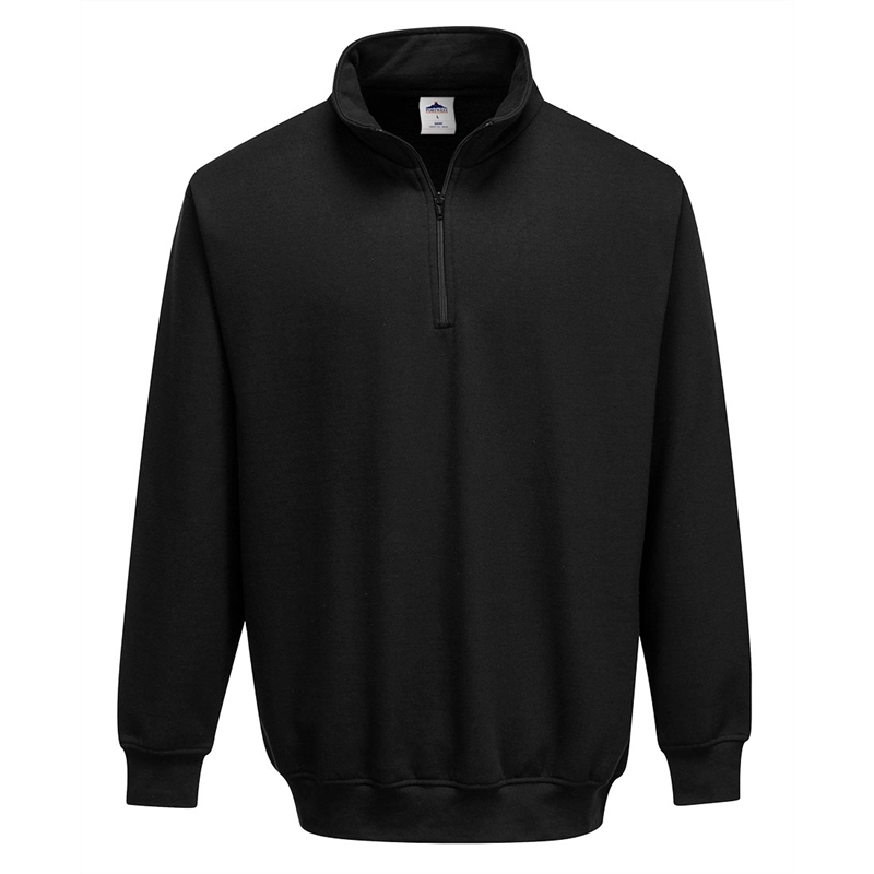 [B309BKRS] Sorrento Zip Neck Sweatshirt - Navy (Black, S)