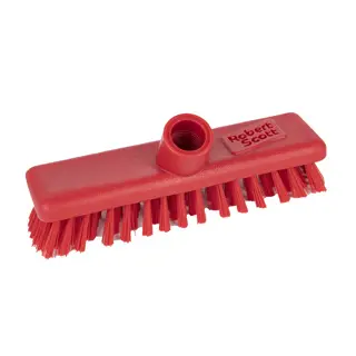 Hard Bristle Deck Scrubber Brush Head 230mm Red