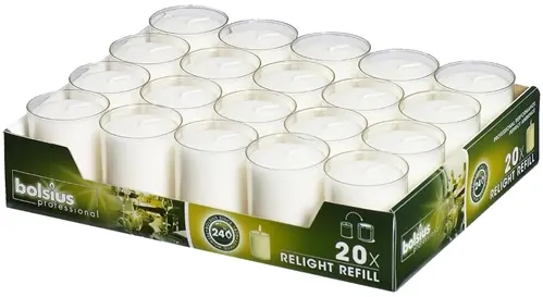 [BC-CR80] ReLight 24 Hour Burn Candle Refills Clear (80 pack)
