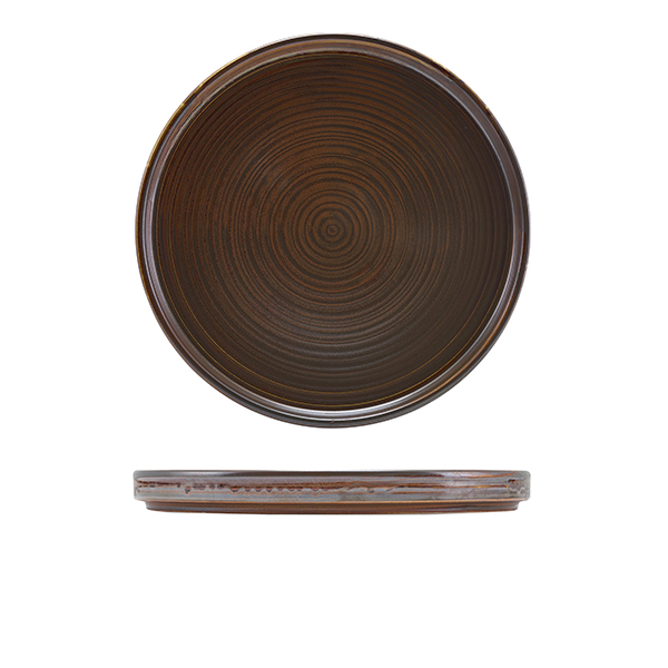 [BC-NLP-PRC25] Terra Porcelain Rustic Copper Low Presentation Plate 25cm