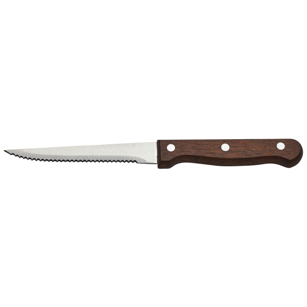 [BC-NSTK-WDN] Steak Knife Dark Wood Handle Full Tang (Dozen)