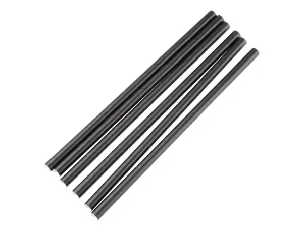 [BC-SPC250] Blk Compostable Paper Cocktail Stirrer Straws (250)