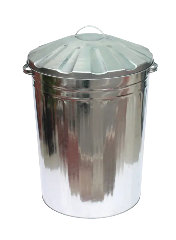 Galvanised Bin with Steel Lid