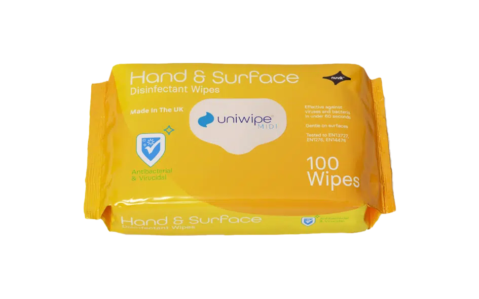 [J-HWUN] Uniwipe Hand and Surface Wipe, EN14476 [100 pack]