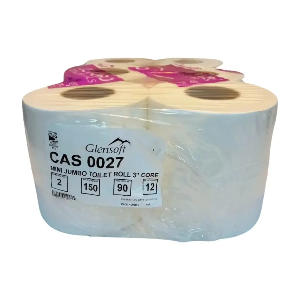 Mini Jumbo Toilet Roll 3" Core (12) 150M