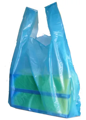 [RS-CBB1000] Blue Recycled Vest Carrier Bags 11 x 17 x 21 (1000 pack)