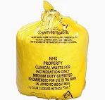 Yellow Clinical Waste Sacks (200)