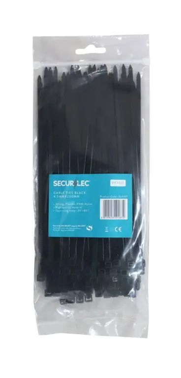 [T-CTBWT] Cable Ties Black (100) 5mm x 200mm