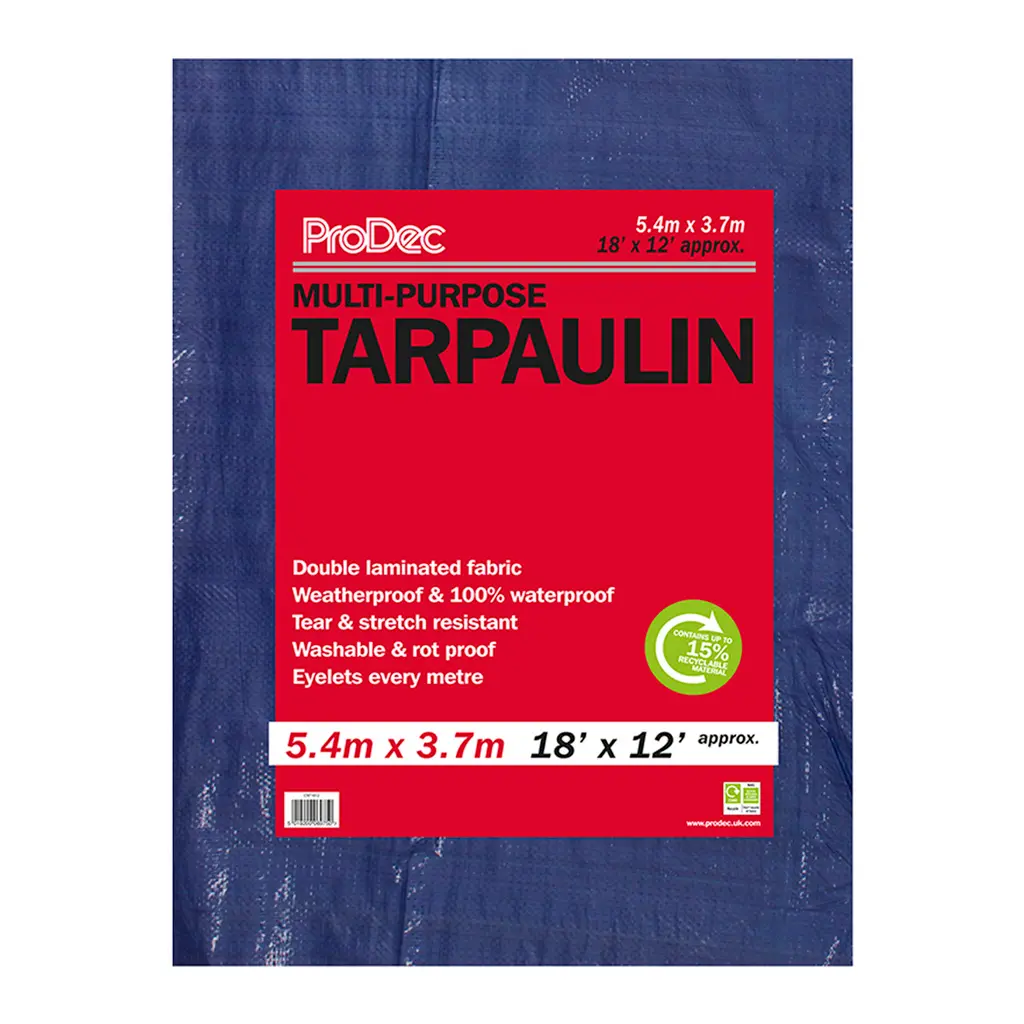 Tarpaulin with eyelets 18' x 12' (5.4m x 3.7m)