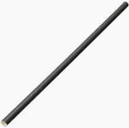 8" Black Jumbo Straight Straws (500) 6mm [D]
