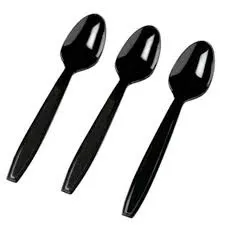 [BC-PSBLK1000] Black Plastic Dessert Spoon 1000 Pack