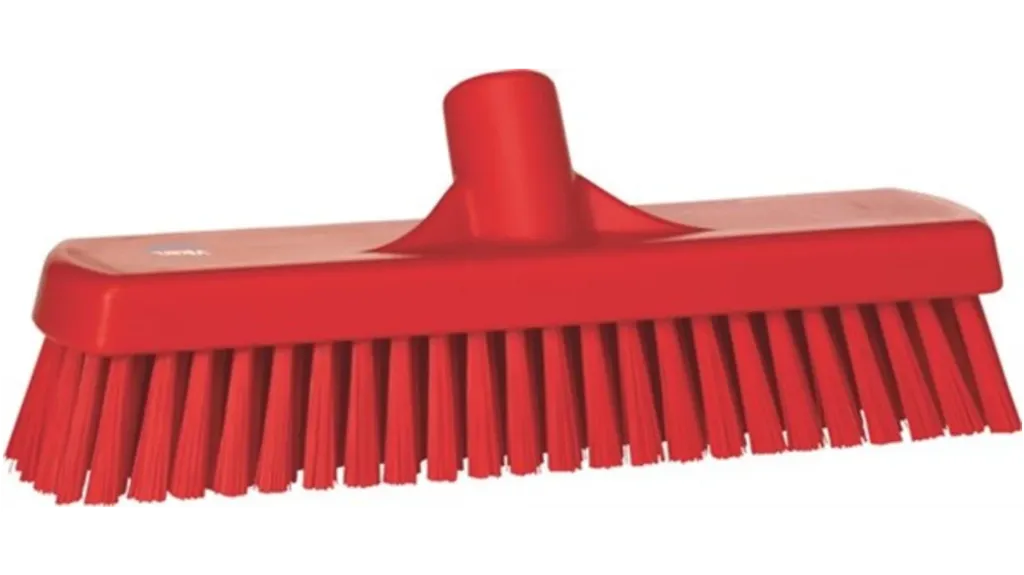 Hard Bristle Deck Scrubber Brush Head 300mm - Red