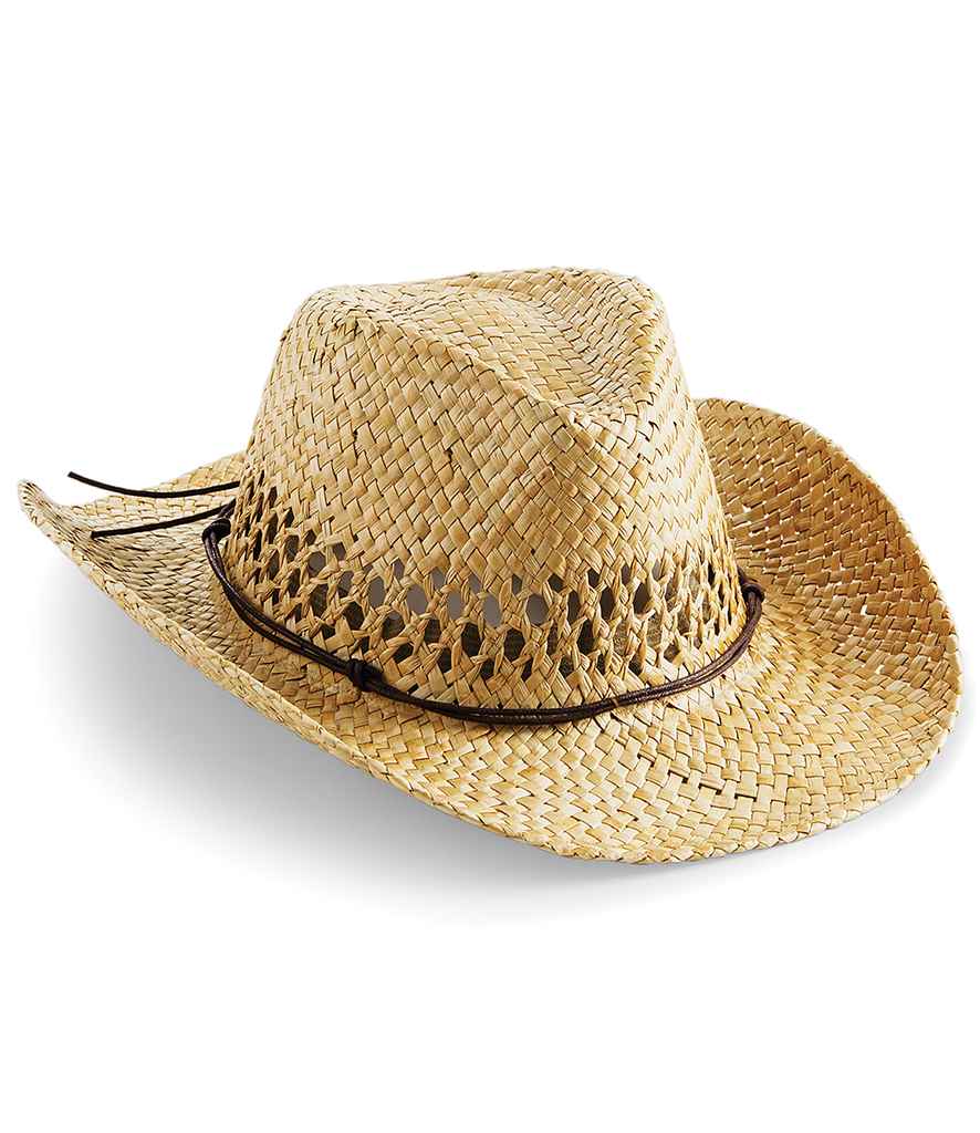 [BB735 NAT ONE] Beechfield Straw Cowboy Hat
