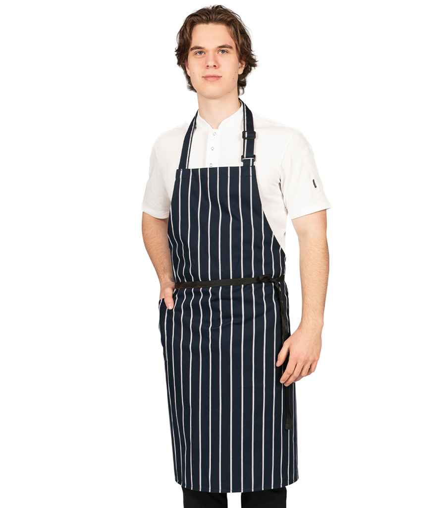 [DE117 NV/WH ONE] Dennys Poly/cotton Apron with Side Pocket