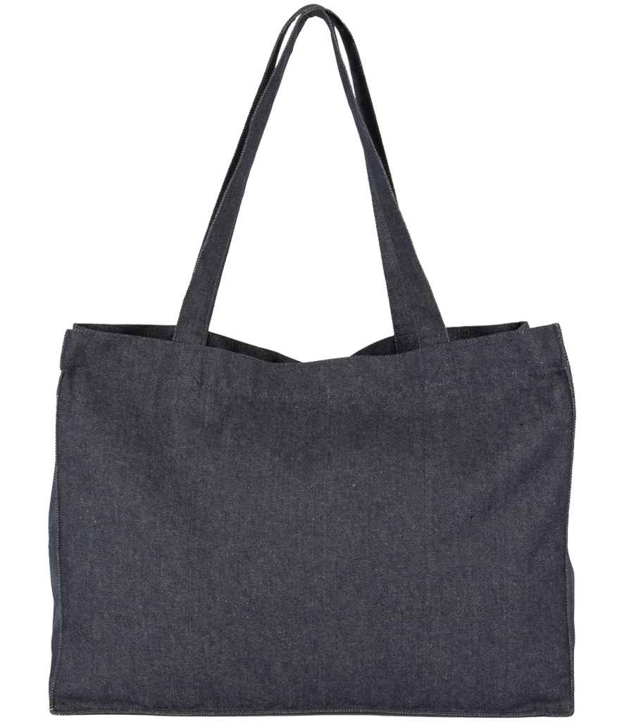 [KI5229 RCD ONE] Kimood Large Recycled Cotton Denim Look Shopping Bag