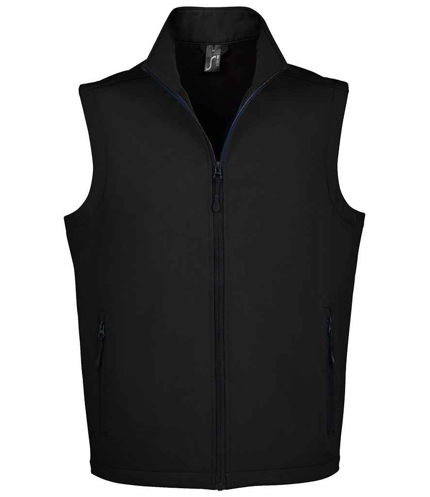 [02887 BLK S] SOL'S Race Soft Shell Bodywarmer (Black, S)