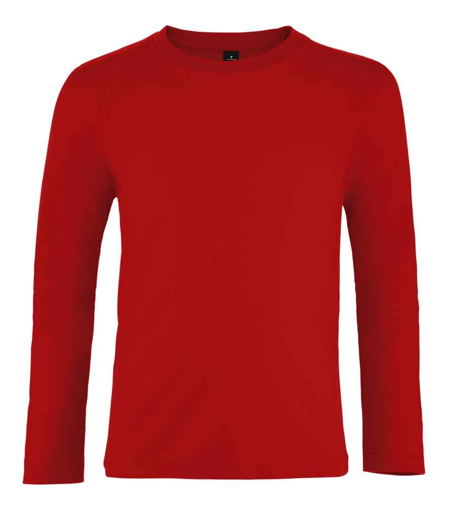 [02947 RED 10yrs] SOL'S Kids Imperial Long Sleeve T-Shirt (Red, 10yrs)