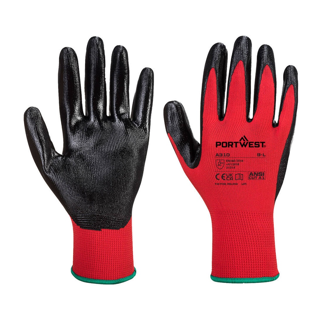 [A310R8RS] Grip 13 Nitrile Glove (Red/Black, S)