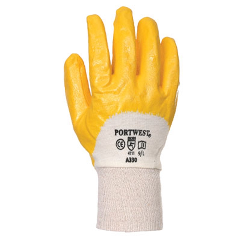 Portwest Nitrile Light Knitwrist Gloves (Yellow, S)