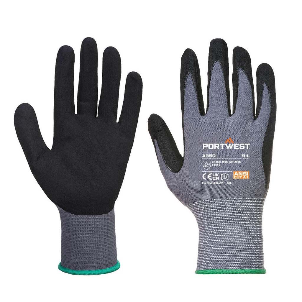 [A350BKRS] Grip 15 Nitrile Sandy Glove (S)