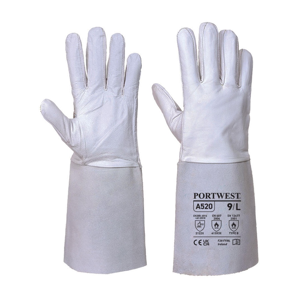 [A520GRRL] TIG Welders 85 Grain Leather Gauntlet (L)