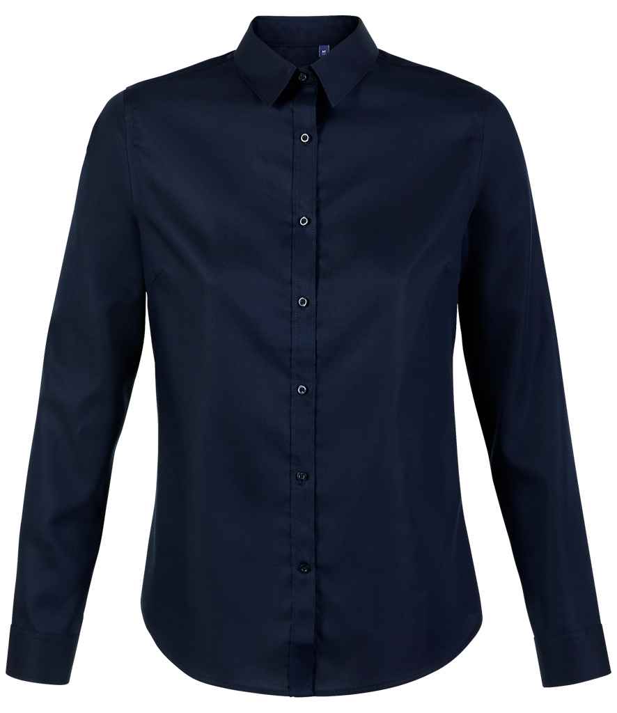 [03183 NGT S] NEOBLU Ladies Blaise Long Sleeve Shirt (Night Blue, S)