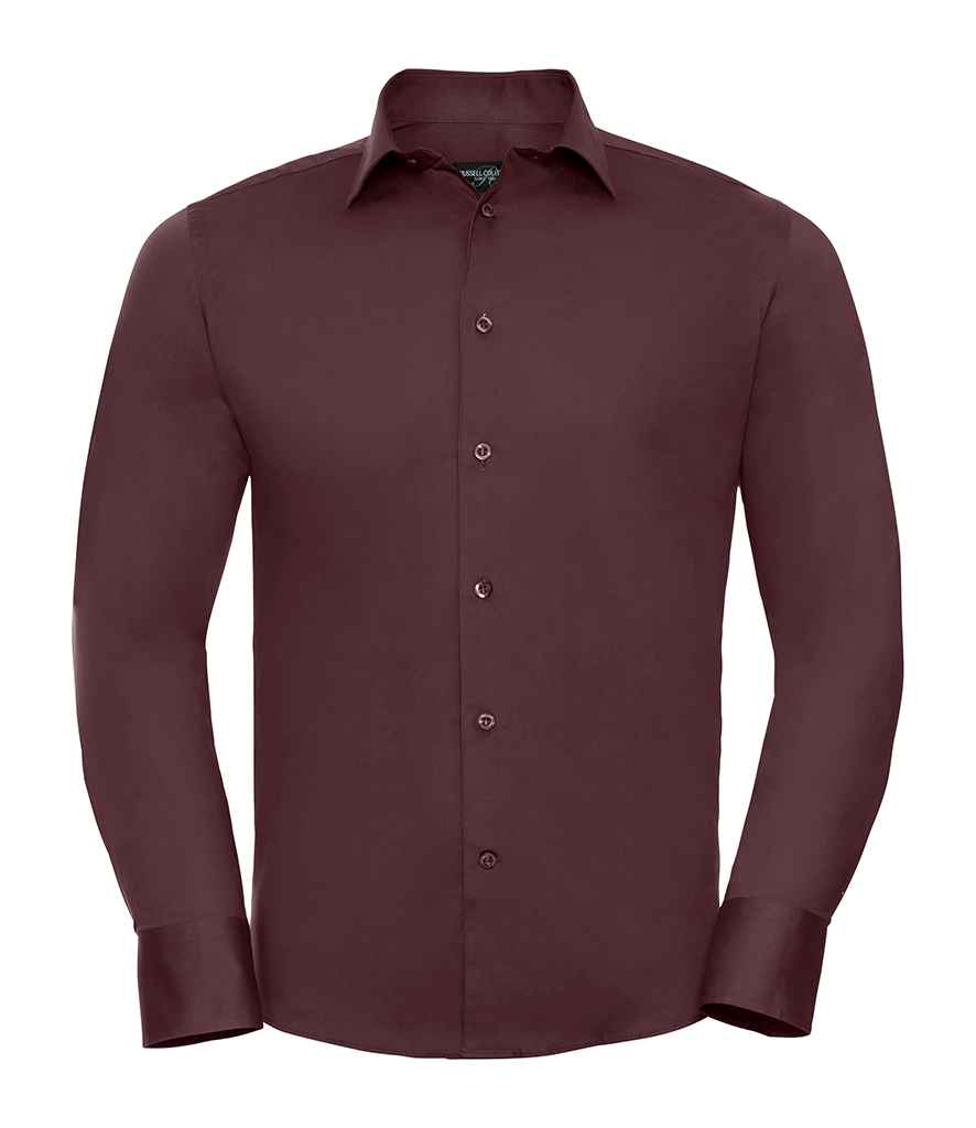 [946M PRT S] Mens L/S Fitted Shirt (Port, S)