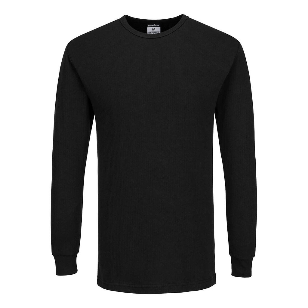 [B123BKRXS] Thermal T-Shirt Long Sleeve (Black, XS)